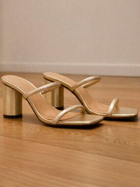A New Day Women’s Heeled Sandals – Light Metallic Gold – Size 7.5 (NWOT)